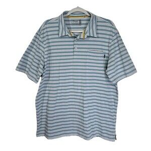 Marsh Wear Pensacola Polo Shirt Mens XL Blue Gray Stripe Short Sleeve Golf